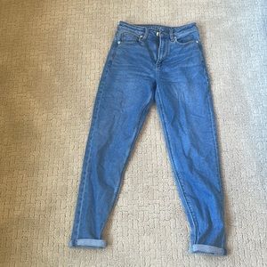 Blue american eagle mom jeans, size 00.